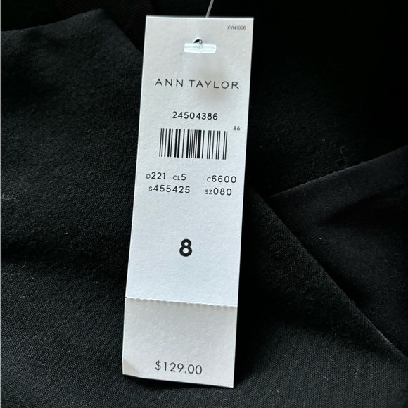 Ann Taylor Black Split Neck Sheath Dress - Picture 9 of 9